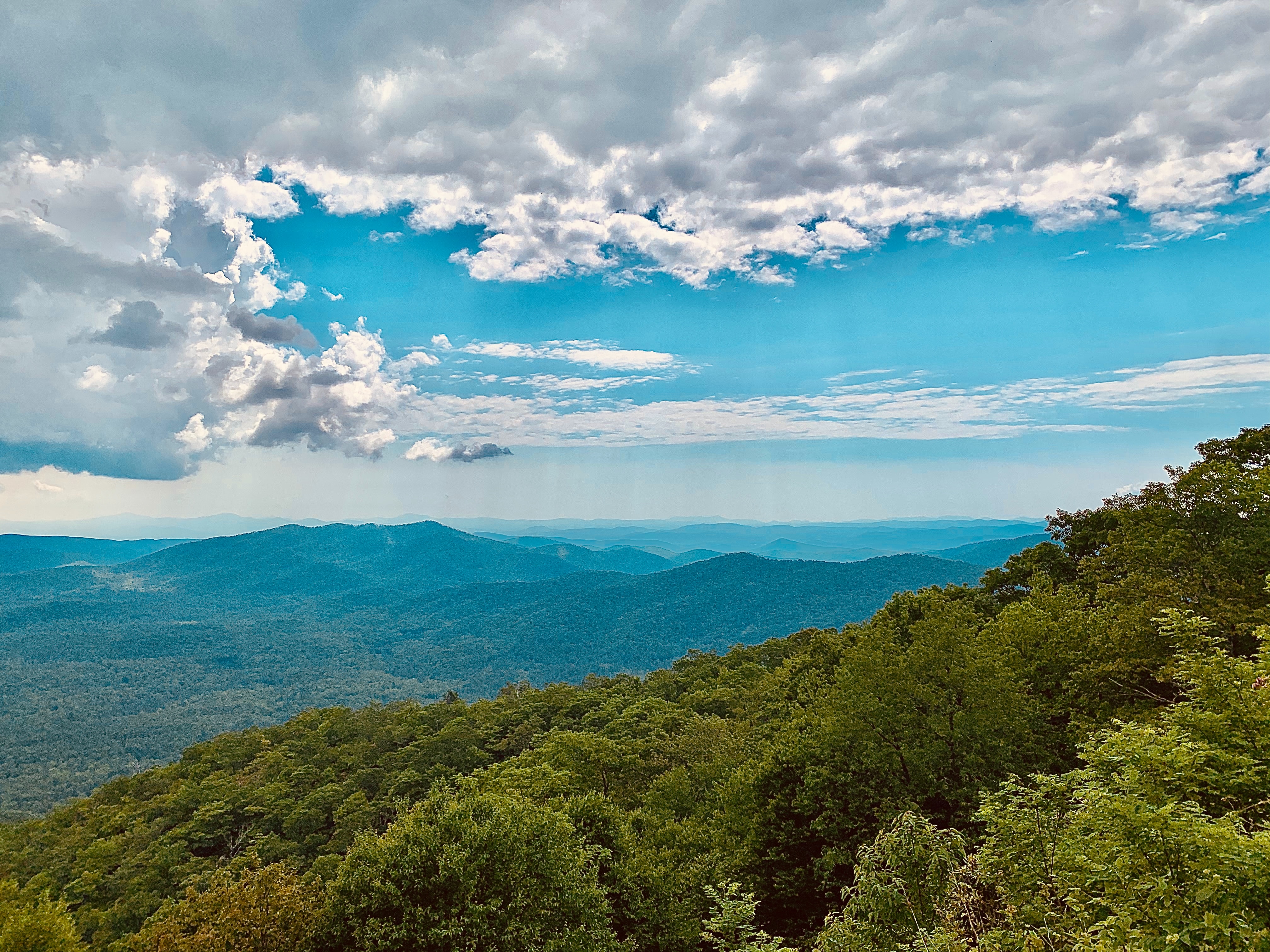 Clouds breaking over a mountain